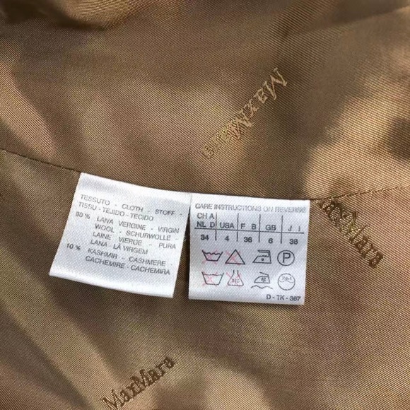 Max Mara Camel Wool Cashmere Vintage 1990s Longline Coat Made in Italy - Picture 6 of 10